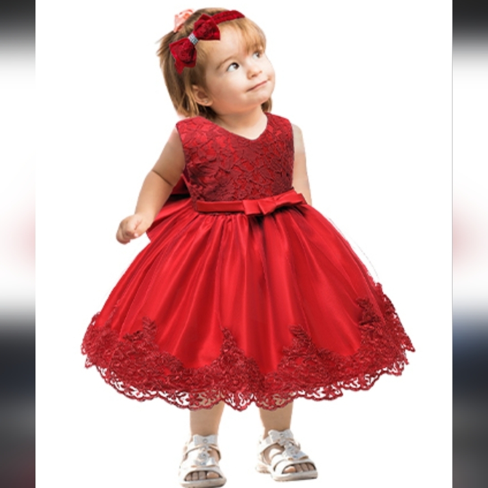 Gorgeous Deep Red Christmas Dress Sixlze 3-4